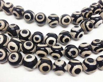 1 Strand 10mm Evil Eye Beads, wholesale beads, natural beads, semi precious stones, 15 1/2" length, round beads, Wholesale Gems