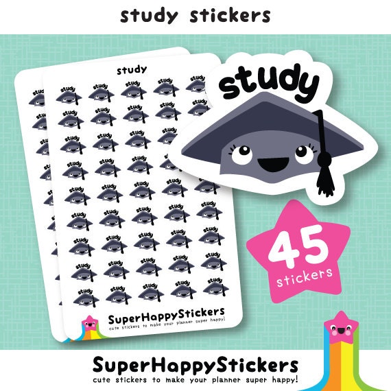 Download 45 Cute study Planner Stickers Filofax Erin