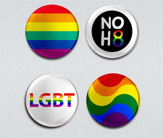 Rainbow Lgbt Badge Button Pin Lgbt Gay Pride By Saracircleshop