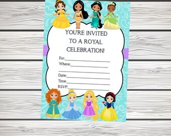 Disney Princess Invitation Instant Download