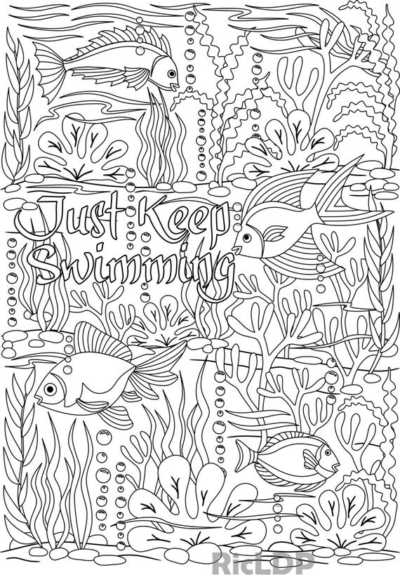 Printable 'Just Keep Swimming' under the sea design