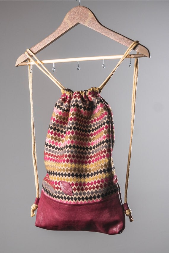 Items similar to Feather Backpacks/ Drawstring Backpack/ Drawstring Bag