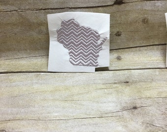 Wisconsin Chevron Embroidery Design, Wisconsin Embroidery Design Chevron