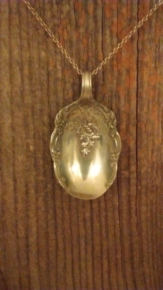 Items similar to Spoon Pendant Necklace made of silverplate spoon on Etsy
