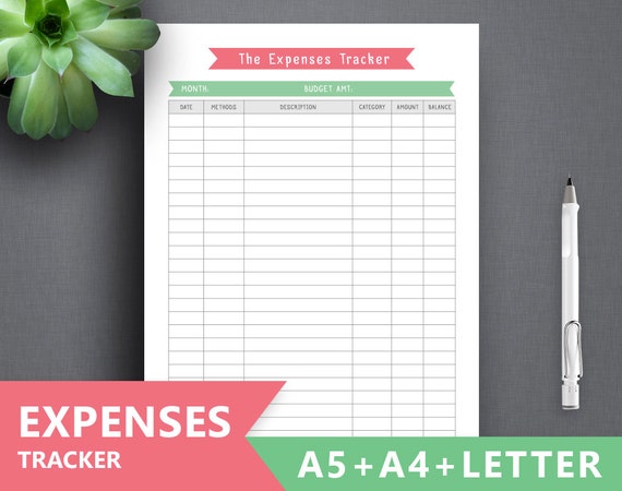 a5 expense tracker printable