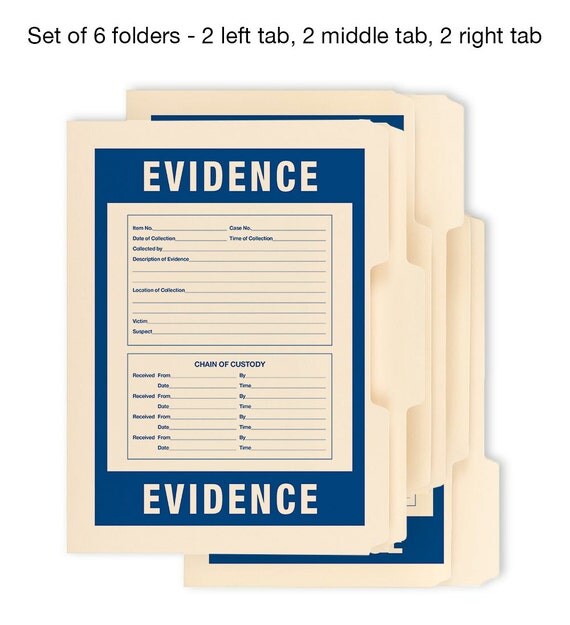 6 Pack EVIDENCE classified confidential top secret file