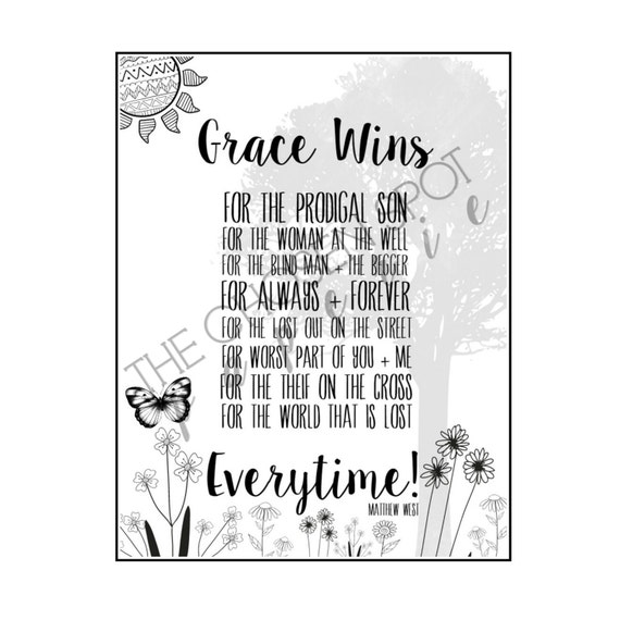 Coloring page, christian song, grace wins, matthew west song, printable coloring page, song 