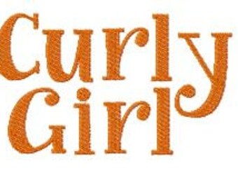 Buy 2, Get 1 Free, Curly Girl Embroidery Font, Instant Download, PES format