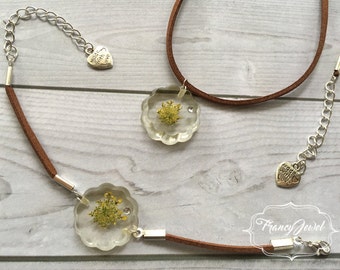 OOAK jewelry, unique flower resin necklace, dried flower resin pendant, real flower jewelry, dried flower necklace, sterling finishes