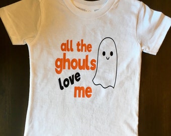 All the Ghouls Love Me Toddler Boy Halloween Shirt