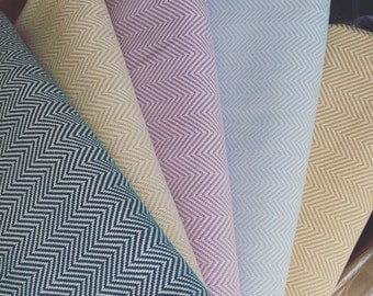 Handwoven Cotton Herringbone Throw Blanket, Bedspread, King Queen size