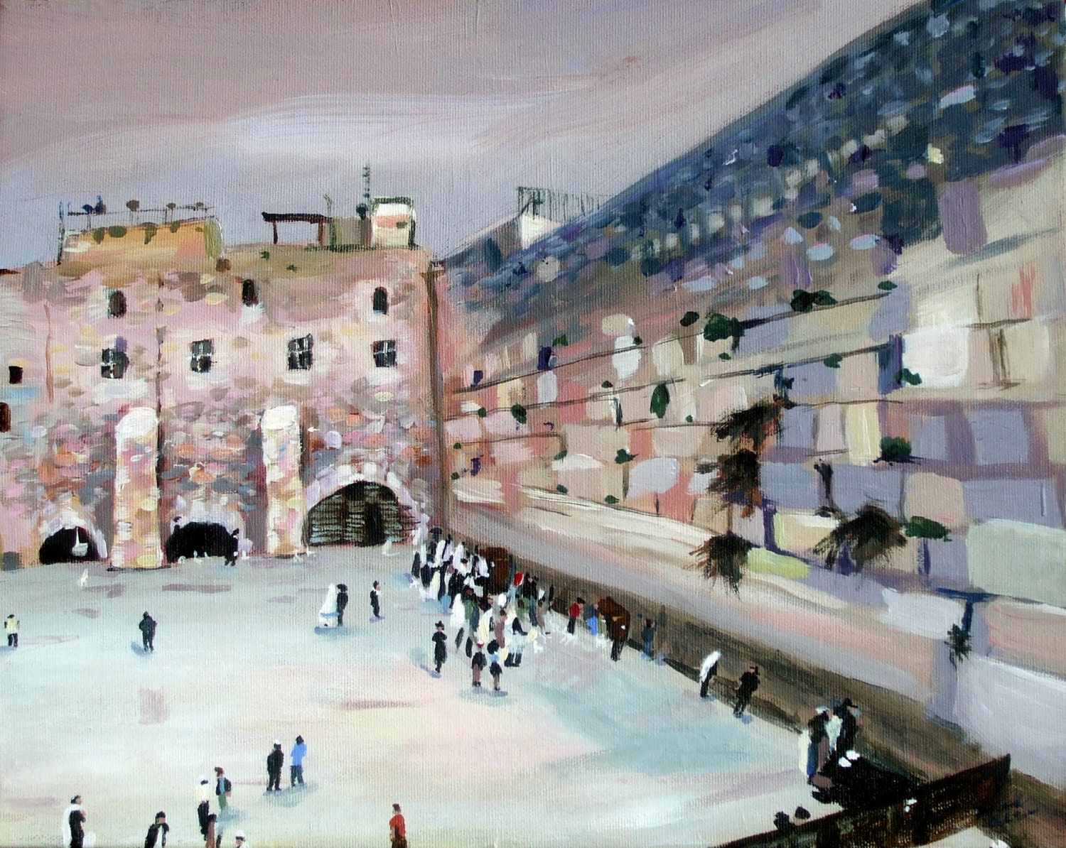 Jerusalem Art Print / Western Wall / Israel Landscape / Purple
