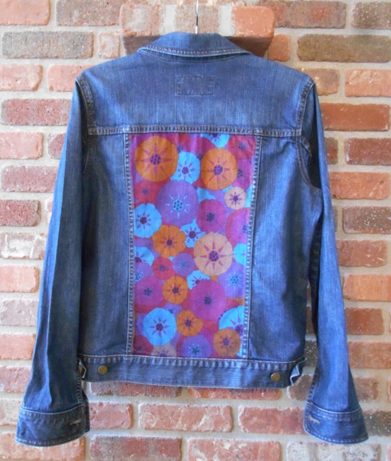 upcycled hand painted denim jacket by DenimAndDyeWorks on Etsy