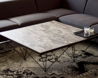 Coffee table, modern coffee table, Industrial coffee table, Handmade, square coffee table