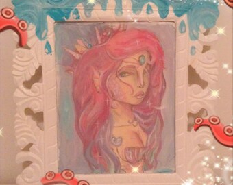 Mermaid magic fairy kei pastel painting