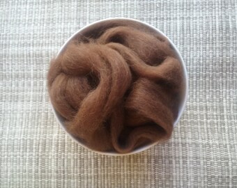 Rustic Brown Alpaca Roving ~ 4oz