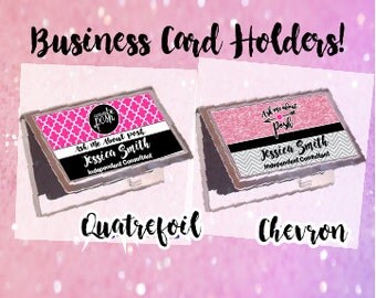 Perfectly Posh Business Card Holder, Chevron Posh Business Card Holder, Quatrefoil Posh Business Card Holder, Posh Business