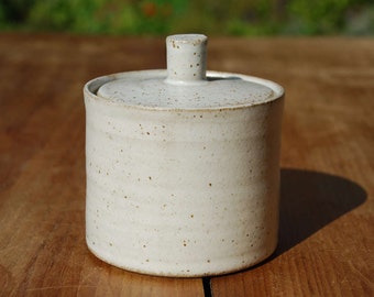 Sugar Bowl *Made to order* Handmade ceramic sugar bowl with a speckled white stoneware glaze. hand crafted contemporary pottery