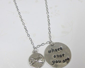 Where Ever You Are Necklace, Best Friend Necklace,BFF Jewelry,Pinky Promise Necklace,Grey's Anatomy, Friendship Necklace, Free Shipping USA