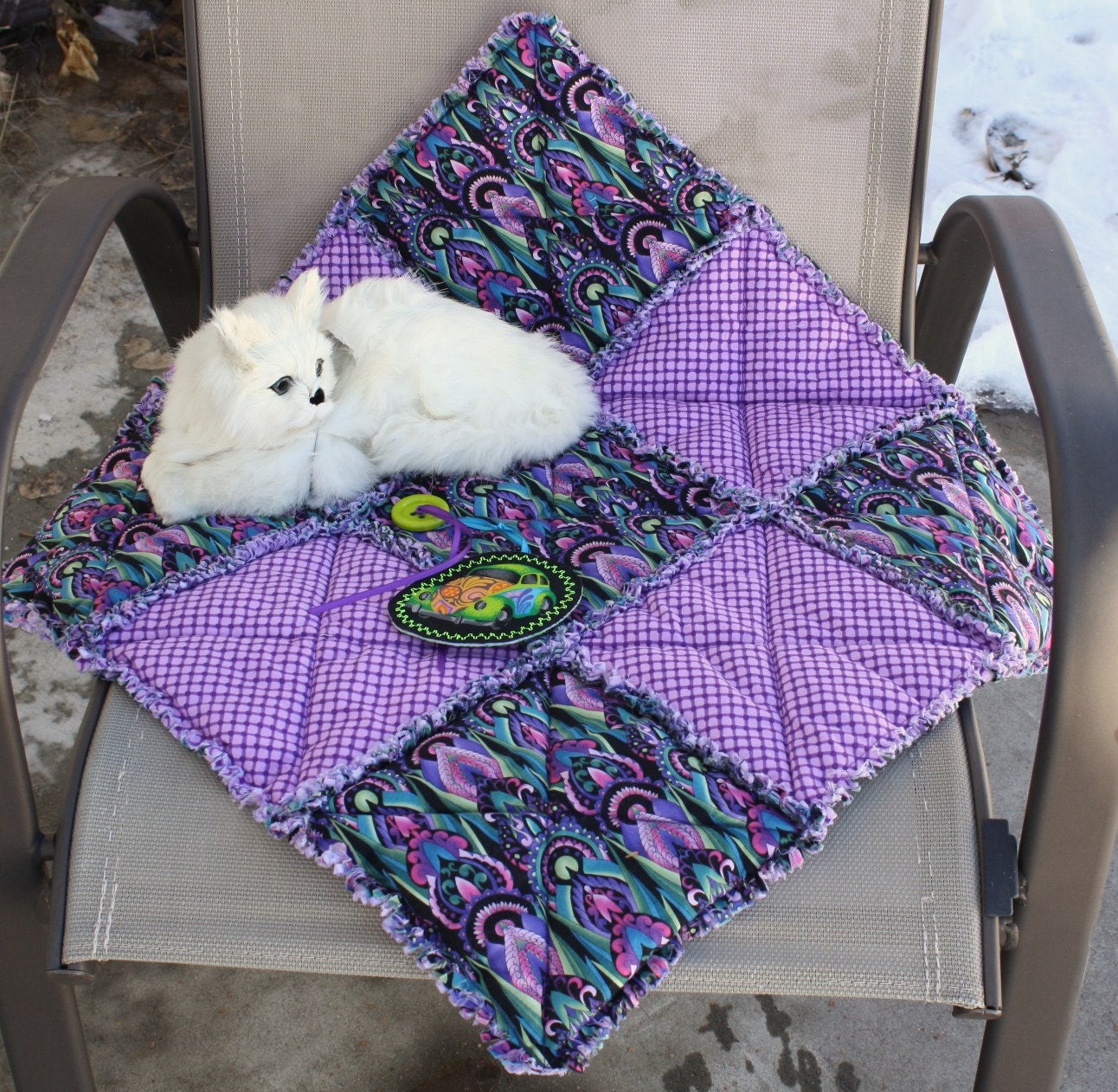 Cat Blanket Cat Quilt Cat Bed Purple Cat Bed Cat