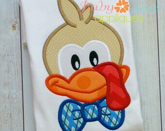Bowtie Turkey Applique Design 4x4, 5x7, 6x10, 8x8