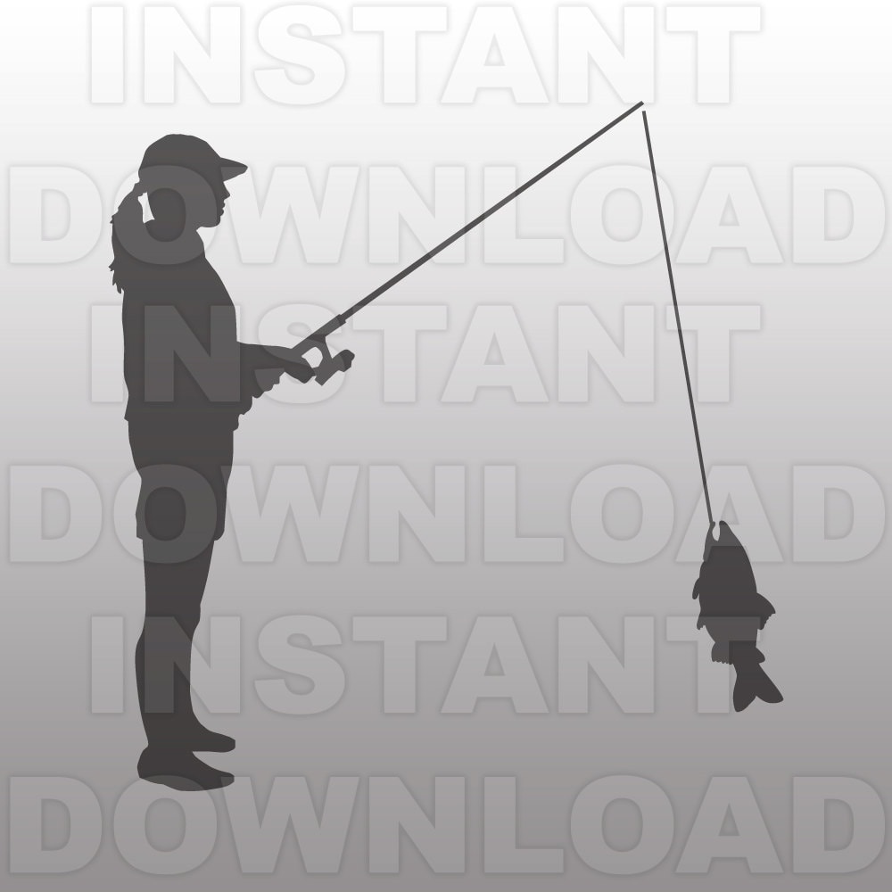 Download Woman Fishing SVG FileGirl Fishing SVG FileWoman Angler