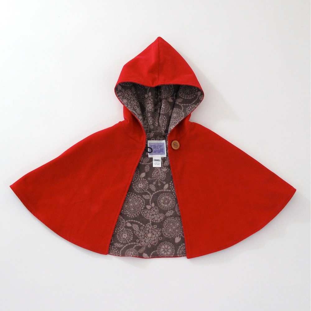 Little Red Riding Hood Cape Baby Girls Hooded Cape by aprilscott