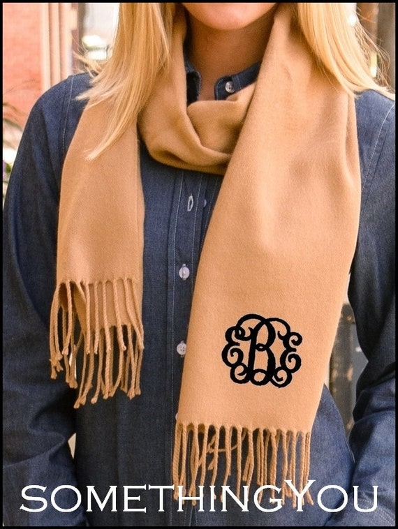 Monogrammed Cashmere Scarf | Semashow.com