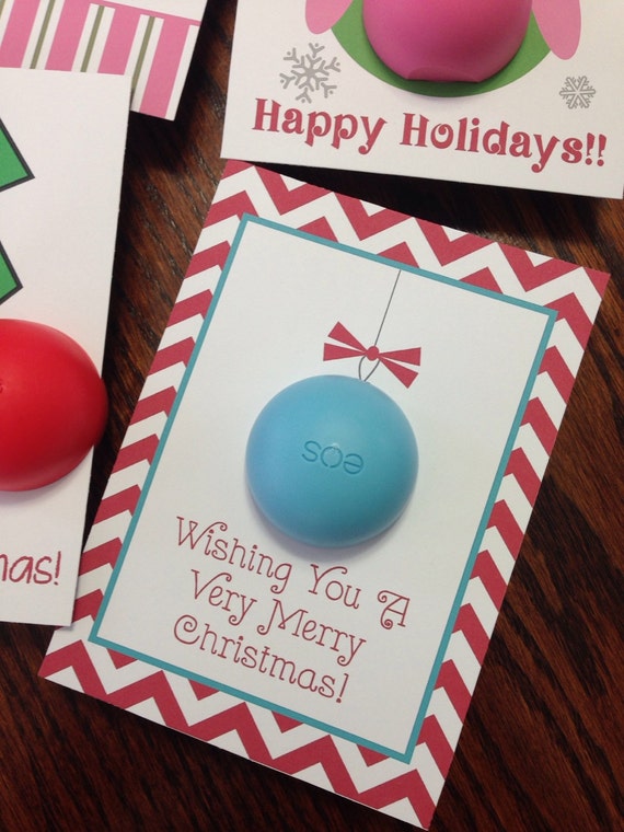 Holiday Christmas cards/gift tags for EOS lip balm by 