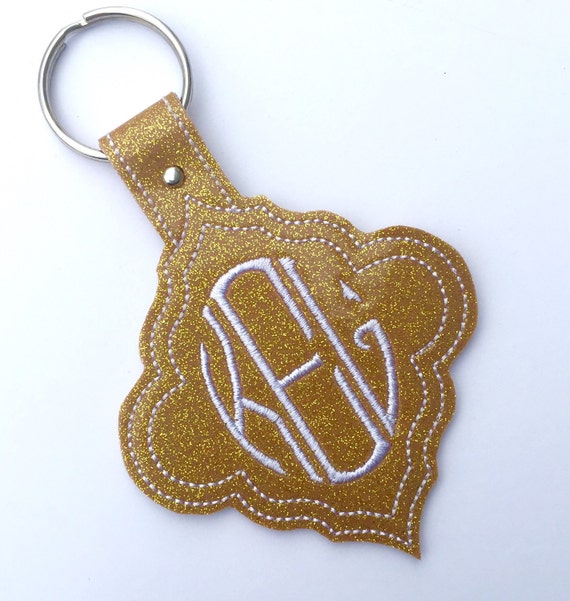 Monogram keychain womens gift Personalized Keychain by sewingamity