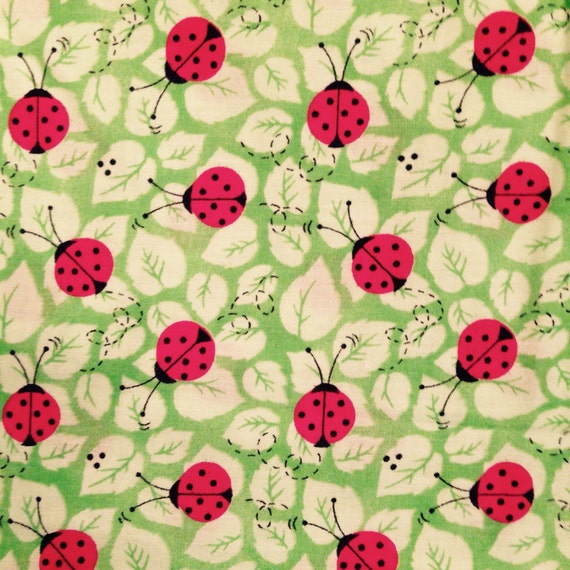 Ladybug Fabric Bug Fabric Spring Cotton Fabric by melangeatrois
