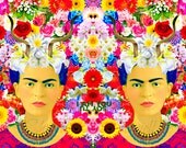 Frida Kahlo Poster Instant Digital Download I Am You After The Two Fridas Modern Home Decor Blue Green Red Yellow White Print All Sizes DIY Frida Kahlo Poster Instant Digital Download I Am You After The Two Fridas Modern Home Decor Blue Green Red Yellow White Print All Sizes DIY