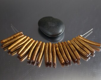 Natural Coral Beads - Golden Coral - Coral Beads - Stick Set of 32
