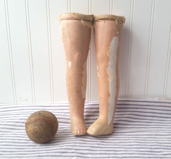 RESERVED FOR CSMITH Pair vintage doll legs composition 11 inch