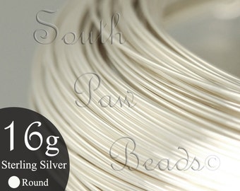 1/2 troy oz Round Sterling Silver Wire 16 gauge dead soft, approximately 4 feet