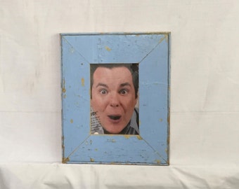 Reclaimed Wood 5x7 Picture Frame Photo Blue Shabby Cottage Chic 400-16