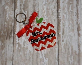 Monogram Keychain, Teacher Keychain,Personalized Teacher Keychain, Teacher Gift, Apple Keychain