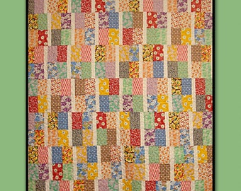 DOUBLE DELIGHT 54x63 FQ Fat Sixth 5" Strips Beginner Patchwork Quilt Quilting Pattern 5" Charm Square Scrap Friendly Villa Rosa Pat Fryer