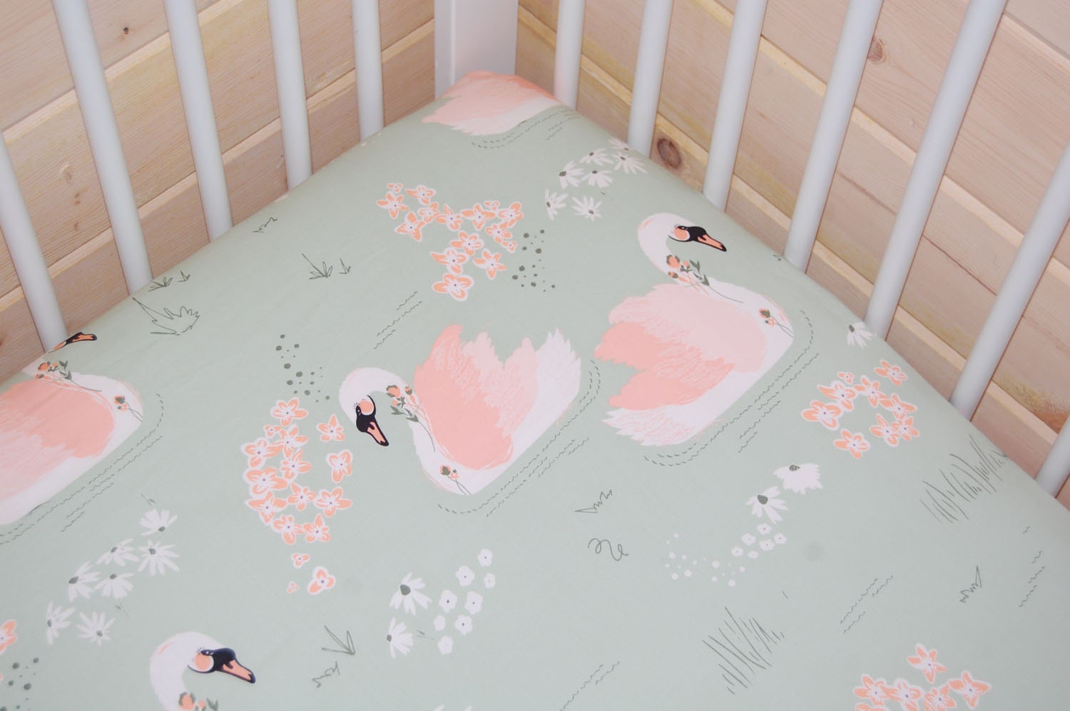 Swan Crib Beddingsage Swan Baby Bedding Crib Sheets Organic - ðzoom swan crib beddingsage swan baby bedding crib sheets organic - ðzoom