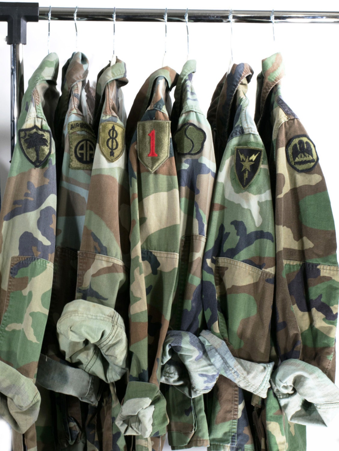 Vintage Army Jacket Military Issued Button Down Camo Shirt