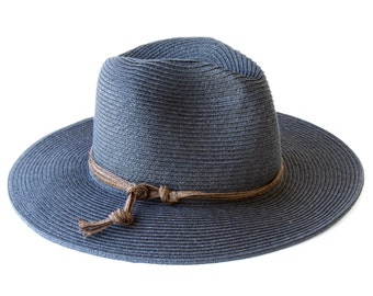 Wide Brim Panama Fedora Hat Women's Sun Hat Floppy Straw