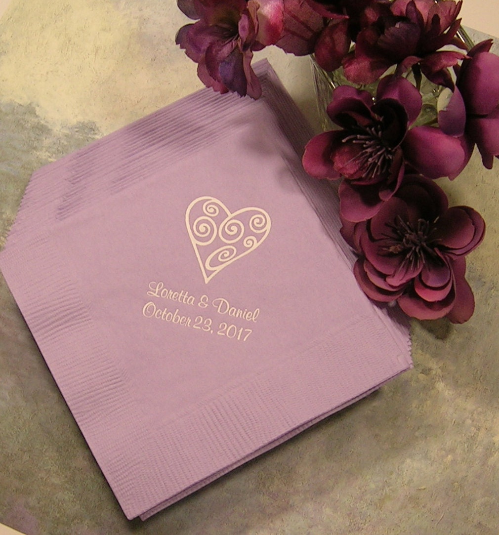 wedding napkins personalized personalized cocktail napkins Set