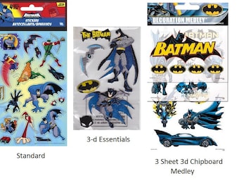 BATMAN Stickers | DC Comics | Super Heroes | Kids Stickers | 3-Dimensional | Chipboard
