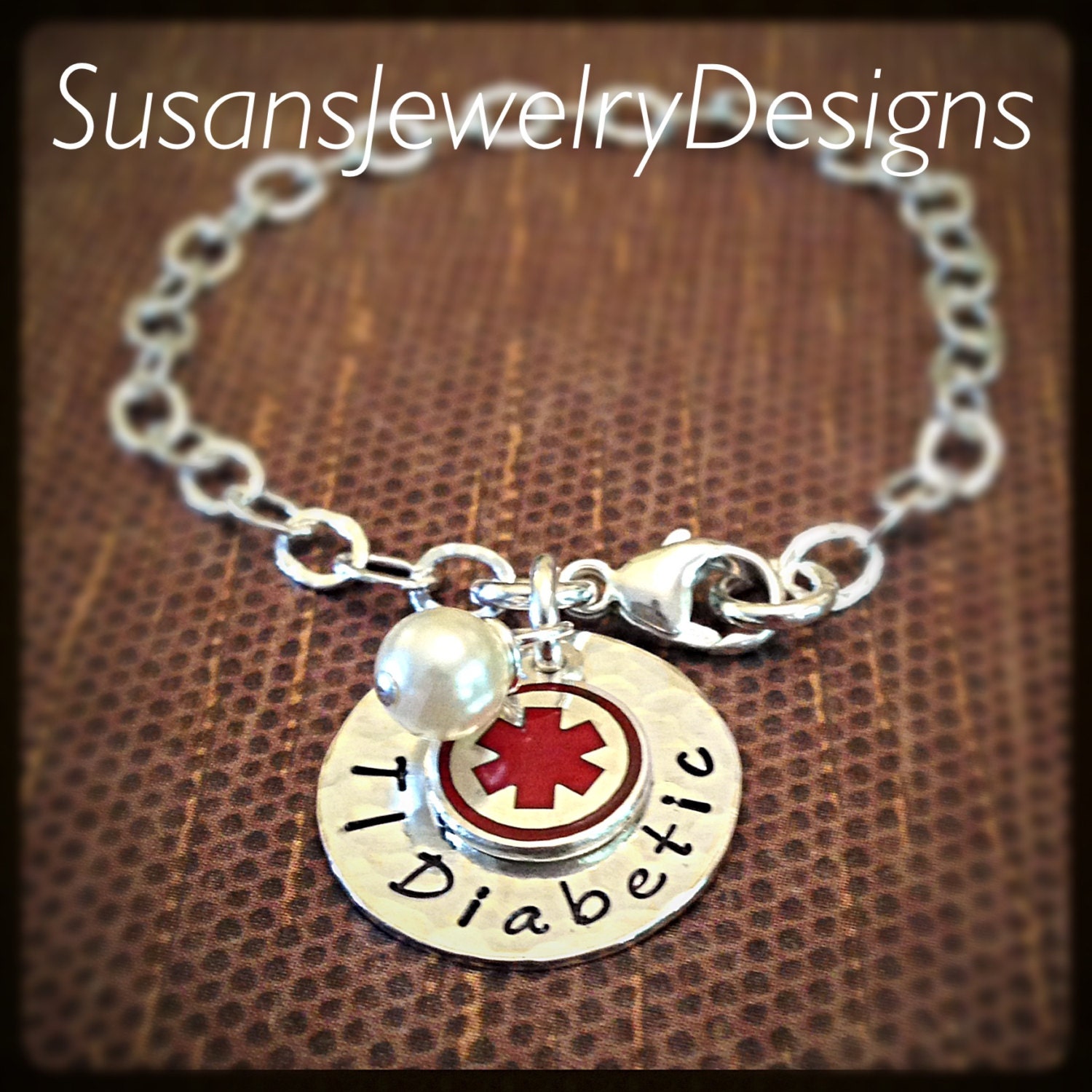 Medical Alert Sterling Charm Bracelet sterling silver 1