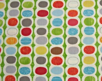 COUPON CODE SALE - Moda, Mod Century, Leaf Green, Jenn Ski, 100% Cotton Quilt Fabric, Multicolor, Polka Dot, Quilting Fabric
