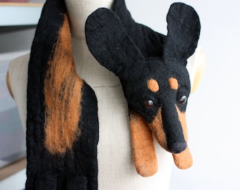 Dog - felted wool animal scarf