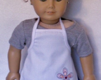 18 inch Doll All Purpose White Apron