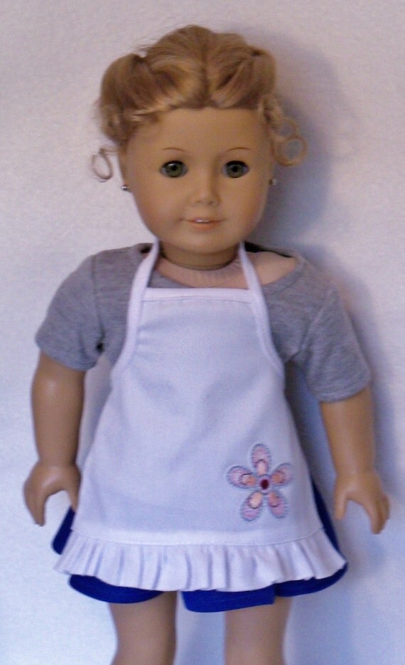 18 inch Doll All Purpose White Apron