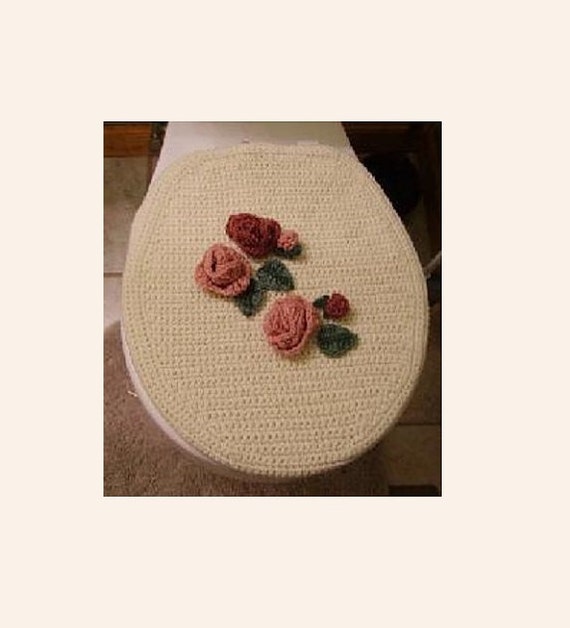 Toilet Seat Cover Bath Crochet Pattern Antique Rose Pattern