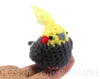 Cockatiel Amigurumi Bird Parrot Cute Desk Toy Plush